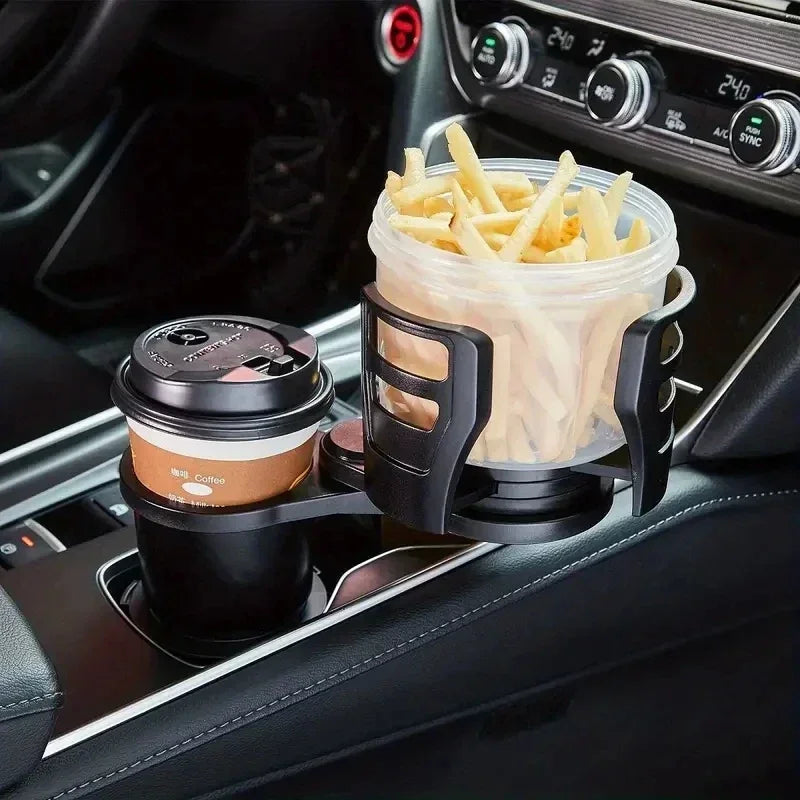 Portavasos doble 360° con soporte para celular