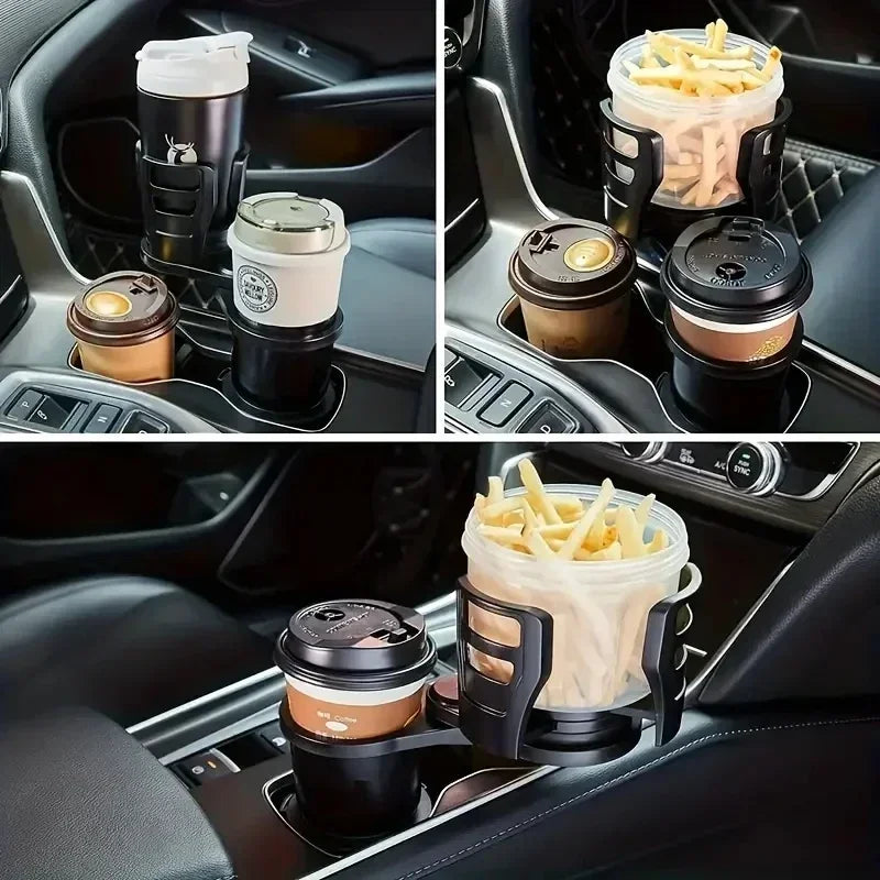 Portavasos doble 360° con soporte para celular