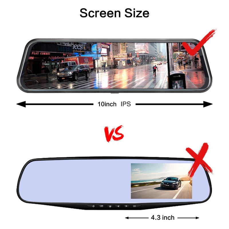 Cámara retrovisor 10” táctil con doble grabación